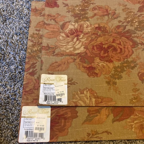 2 Rose Tree Placemats Sienna Allover - Picture 2 of 4